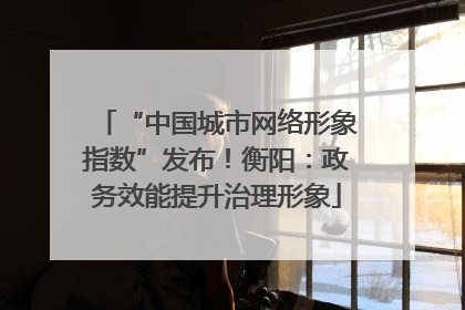 “中国城市网络形象指数”发布！衡阳：政务效能提升治理形象